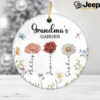 Personalized Grandma's Garden Ornament, Birth Month Flower Grandma Name Custom Ornament, Christmas 2024 Gift For Grandma From Grandkids