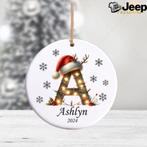 Personalized Letter name ornament, Monogram ornament 2024 Family Ornament, Custom initial ornament, Christmas gift, Family ornament Keepsake