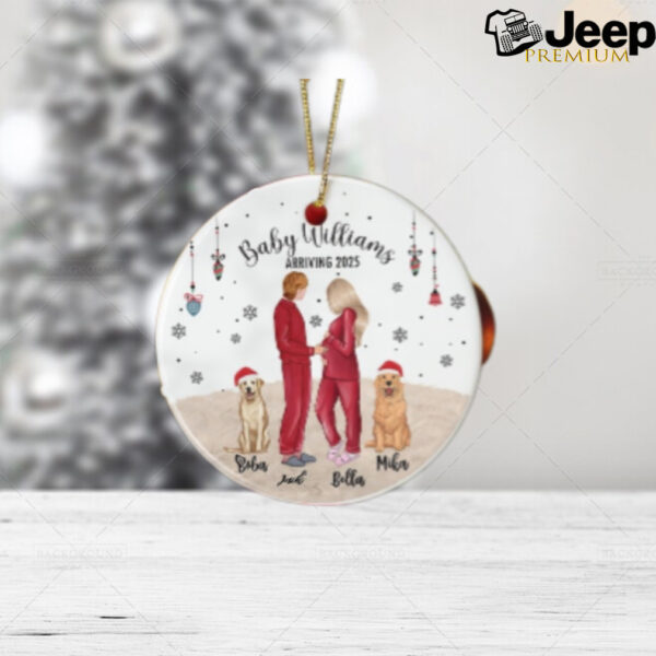 Personalized Pregnancy Ornament, Expecting Family Christmas Ornament with Dogs, Pregnancy Mom, Expecting Parents Gifts, New Mom Xmas Gifts