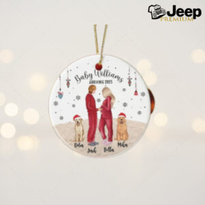 Personalized Pregnancy Ornament, Expecting Family Christmas Ornament with Dogs, Pregnancy Mom, Expecting Parents Gifts, New Mom Xmas Gifts