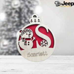 Personalized Snowman Alphabet Christmas Ornaments