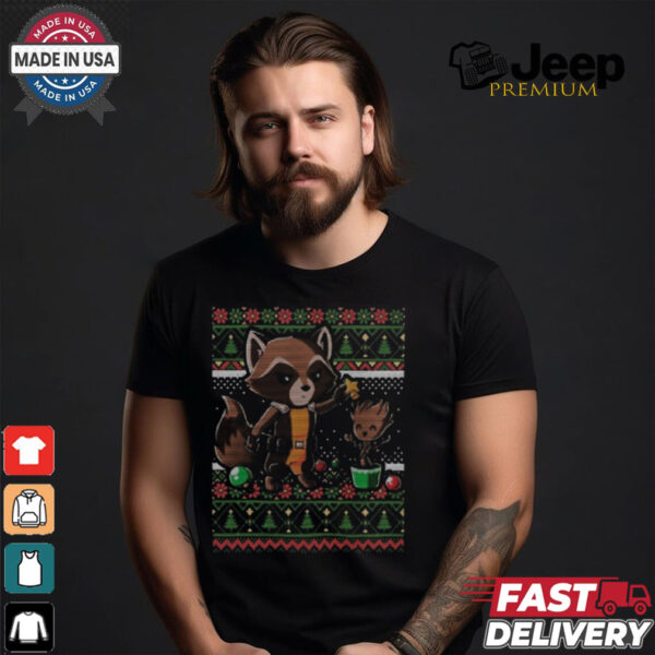 Rocket Raccoon Groot Ugly Christmas Shirt