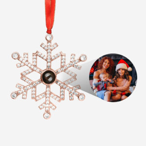 Rose Gold Custom Snowflake Photo Ornament For Christmas