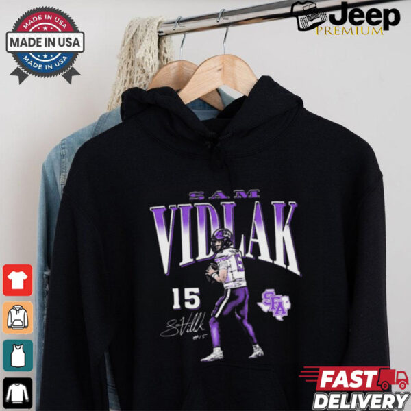 Sam Vidlak Stephen F. Austin Lumberjacks Football Cartoon Signature t shirt