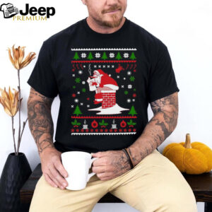 Santa Pooping Down The Chimney Ugly Christmas 2024 Shirt