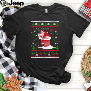 Santa Pooping Down The Chimney Ugly Christmas 2024 Shirt