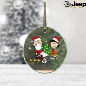 Single or Set of 5 Charlie Brown Christmas theme Ornaments   Clear Acrylic Round Christmas Tree Decor