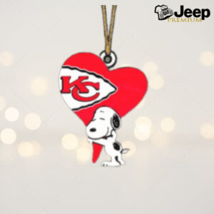 Snoopy Love Kansas City Chiefs Heart Love Christmas Tree Decorations Ornament