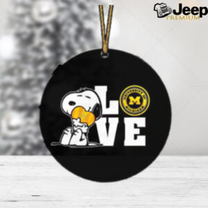 Snoopy Love Michigan Wolverines NCAA Christmas Tree Decorations Ornament