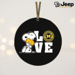 Snoopy Love Michigan Wolverines NCAA Christmas Tree Decorations Ornament