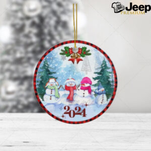 Snowman Family Ceramic Christmas Ornament