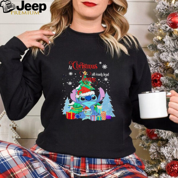 Stitch at Christmas all roads lead to home shirt