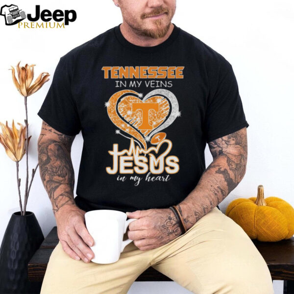 Tennessee Football In My Veins Jesus In My Heart T Shirt