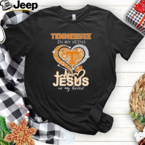 Tennessee Football In My Veins Jesus In My Heart T Shirt