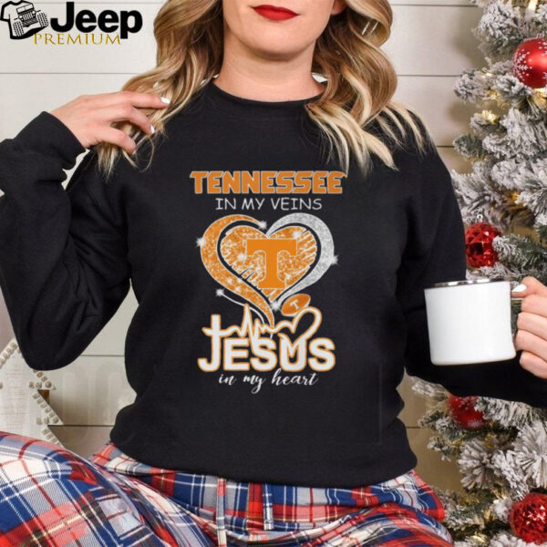 Tennessee Football In My Veins Jesus In My Heart T Shirt