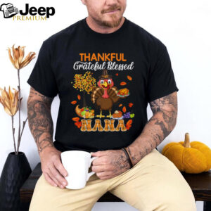 Thankful Grateful Blessed Nana Thanksgiving Turkey Family T Shirt