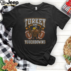 Thanksgiving Turkey And Touchdowns Football Men Kids Women T Shirt