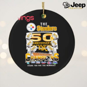 The Steelers Champions 50th Anniversary 1974 2024 thank you ornament