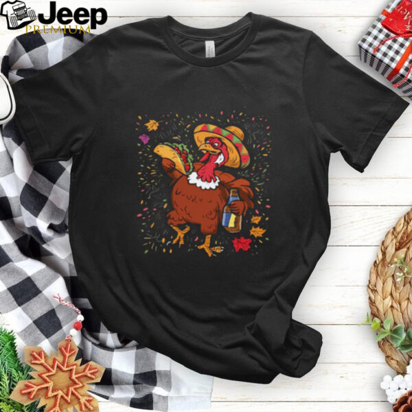 Turkey Eating Taco Thanksgiving Day Mexican Food Fall Autumn T Shirt