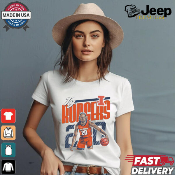 Ty Rodgers Illinois Fighting Illini Illustration Sport t shirt