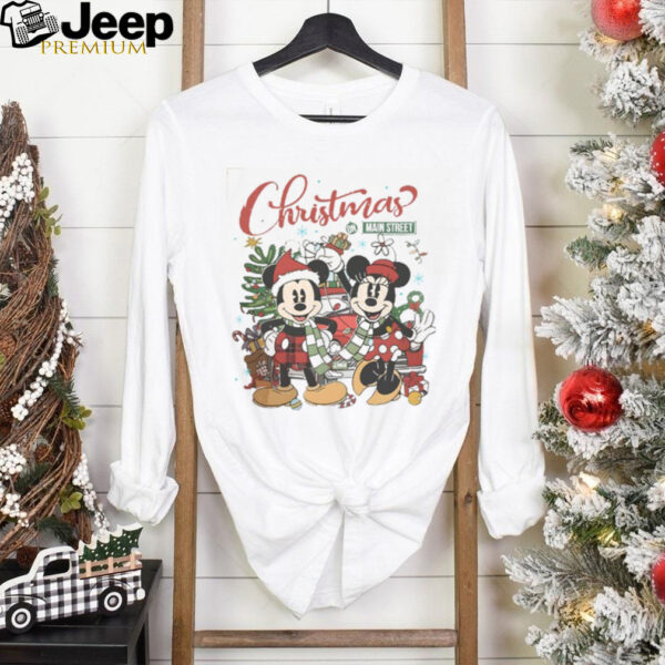 Vintage Disney Christmas On Main Street Shirt, Mickey Minnie Very Merry Christmas Party 2024 Shirt