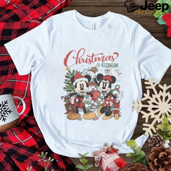 Vintage Disney Christmas On Main Street Shirt, Mickey Minnie Very Merry Christmas Party 2024 Shirt