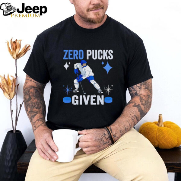 Zero pucks given hockey shirt