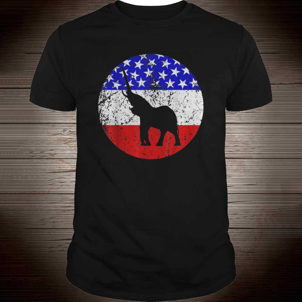 Elephant Retro Style Animal American Flag