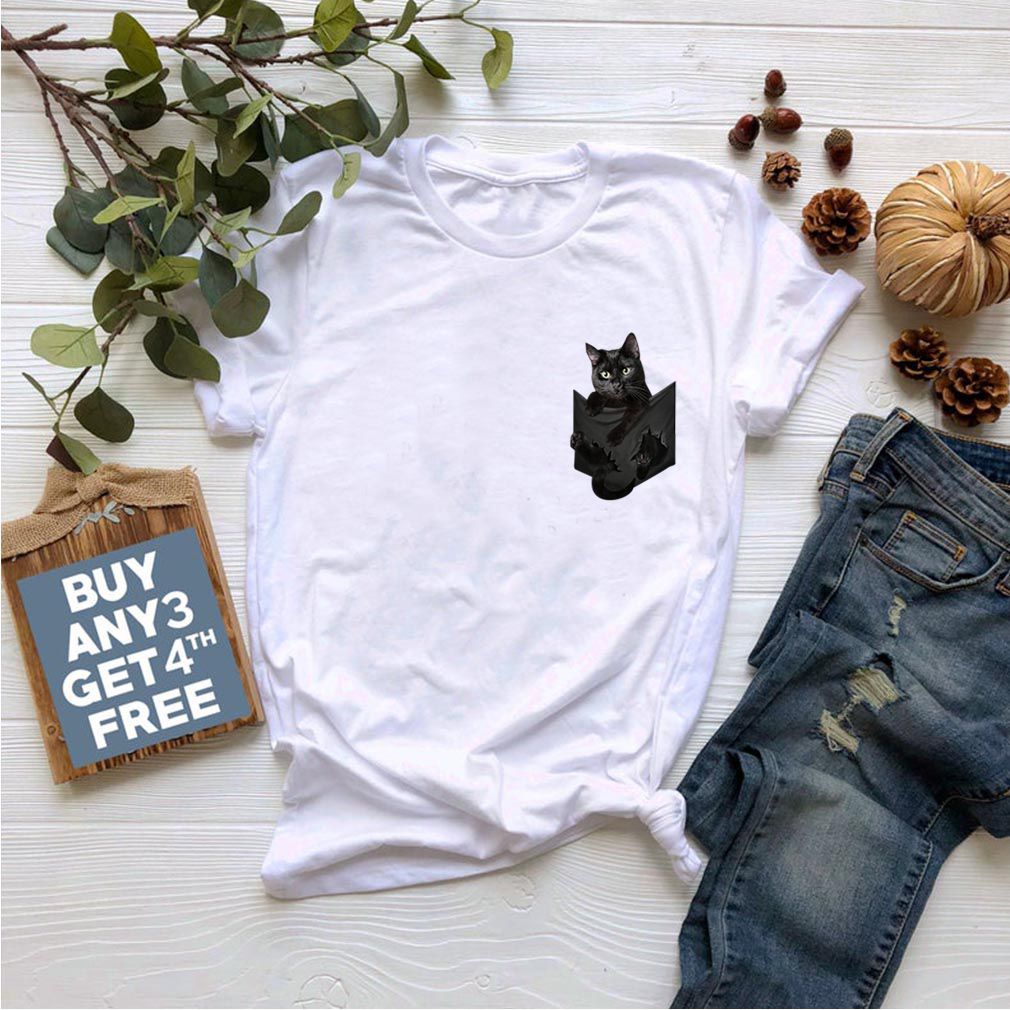 Black cat in pocket shirt 1