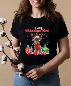 Giant Schnauzer Santa the most wonderful time of the year Christmas shirt