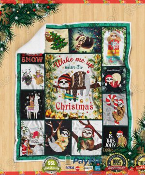 Wake Up When It’s Christmas, Sloth Sofa Throw Blanket