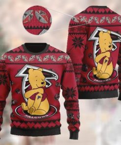 Atlanta Falcons NFL American Football Team Logo Cute Winnie The Pooh Bear 3D Ugly Christmas Sweater Shirt For Men And Women On Xmas Days2
