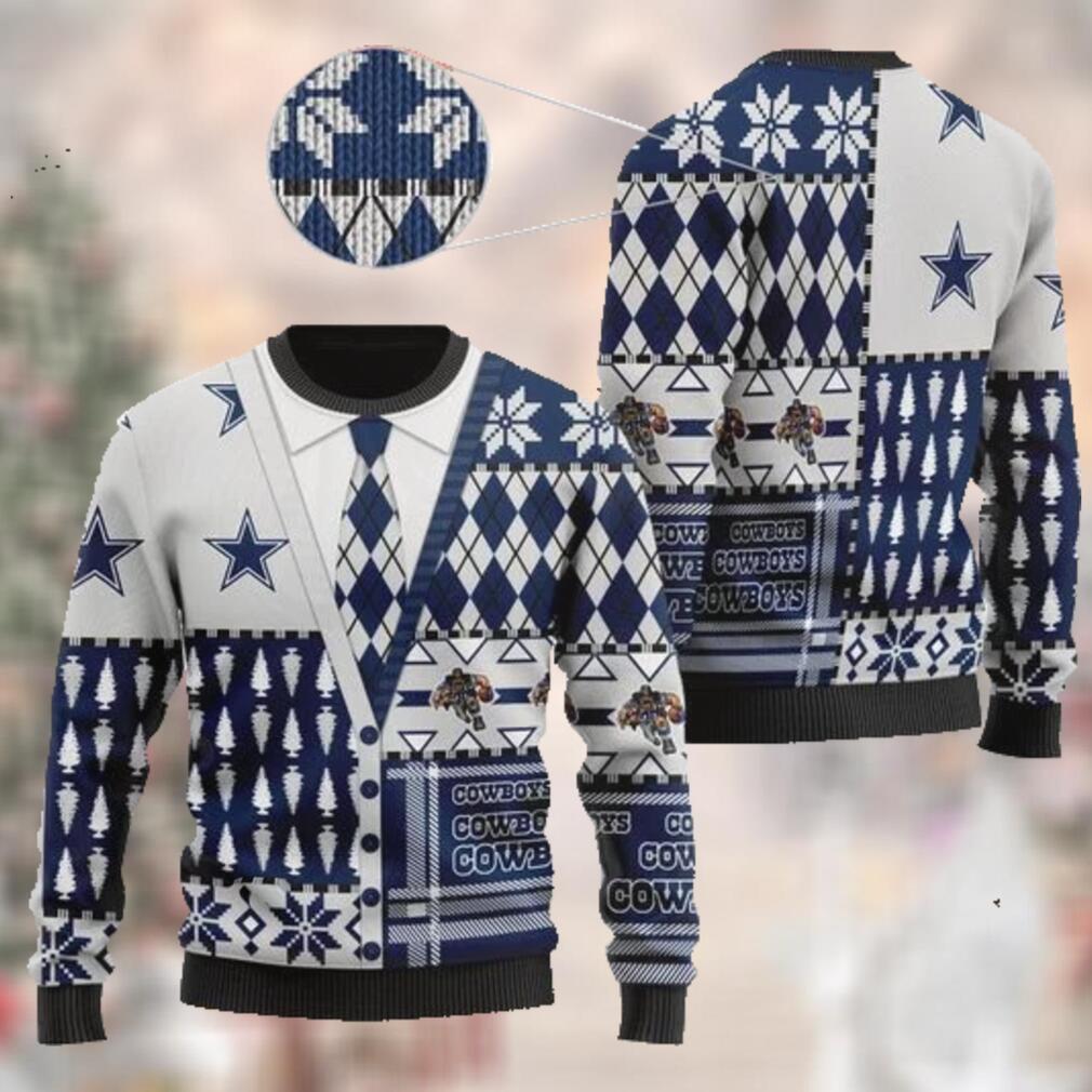 Dallas Cowboys NFL American Football Team Cardigan Style 3D Men And Women Ugly Sweater Shirt For Sport Lovers On Christmas Days