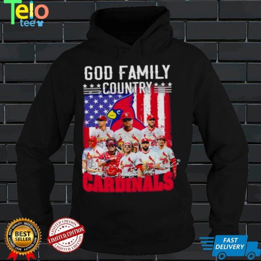 God family country cardinals american flag shirt
