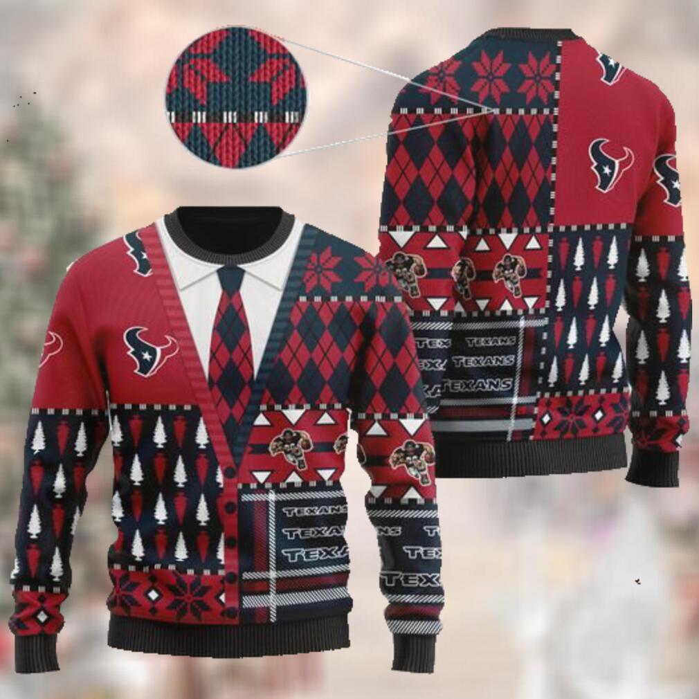 Houston Texans NFL American Football Team Cardigan Style 3D Men And Women Ugly Sweater Shirt For Sport Lovers On Christmas Days3