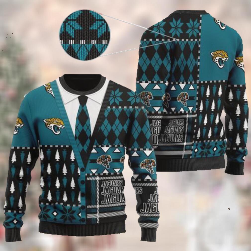 Jacksonville Jaguars NFL American Football Team Cardigan Style 3D Men And Women Ugly Sweater Shirt For Sport Lovers On Christmas Days3