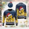 Michigan Wolverines NCAA Symbol Wearing Santa Claus Hat Cute Pattern Ho Ho Ho Custom Personalized Ugly Christmas Sweater Woo