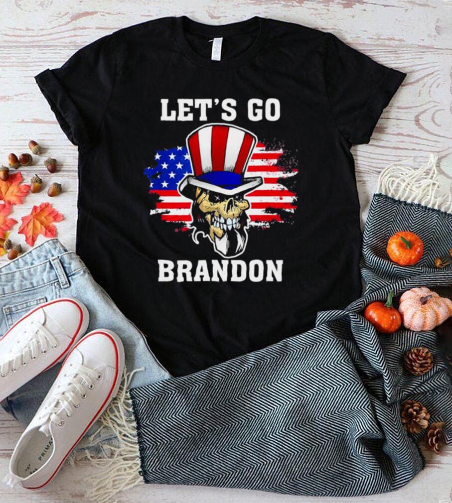 Official Let's Go Brandon Skull US flag retro T Sweater Shirt