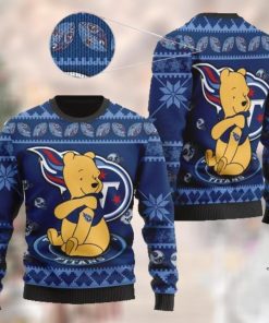 Tennessee Titans NFL American Football Team Logo Cute Winnie The Pooh Bear 3D Ugly Christmas Sweater Shirt For Men And Women On Xmas Days
