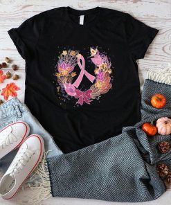 Official Womens Breast Cancer Awareness Wreath Pink Ribbon Essential T Shirt Hoodie, Sweat