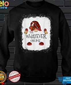 Official mb Whatever Gnome Buffalo Plaid Christmas Light Bleached T Shirt Hoodie, Sweat