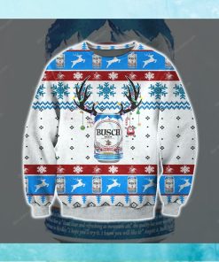 Busch Beer Knitting Pattern 3d Print Ugly Christmas Sweater