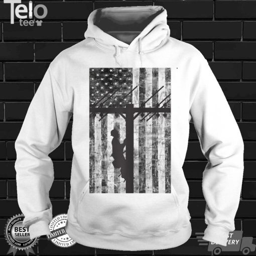 Lineman Shirt Patriotic American USA Flag Electrician Shirt