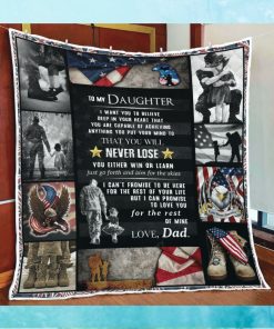 To My Daughter From Soldier Dad Quilt Blanket Quilt Set