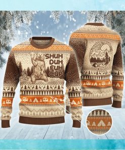 Camping Bear Ugly Christmas Woolen Sweater