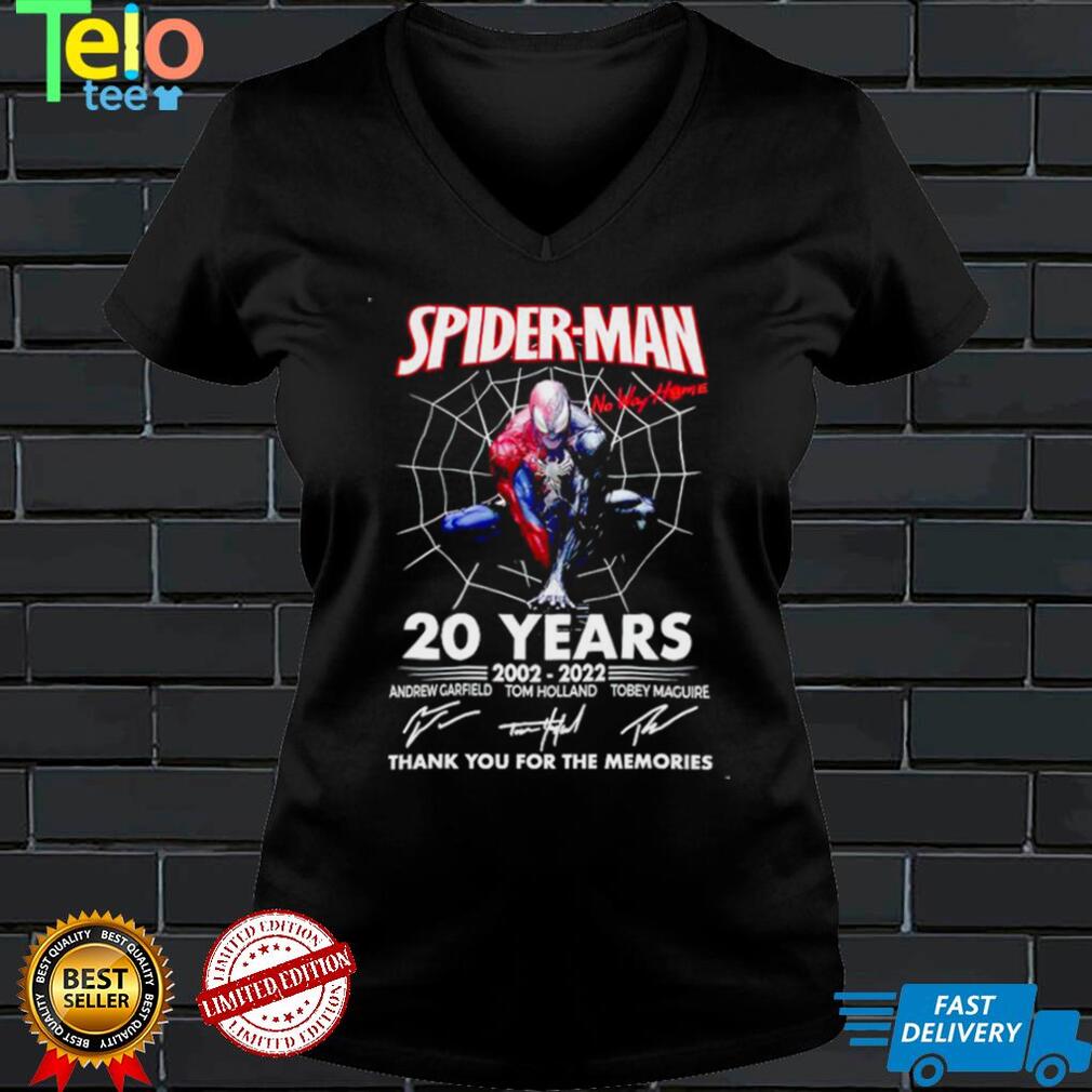 Spider Man no way home 20 years 2002 2022 thank you for the memories shirt