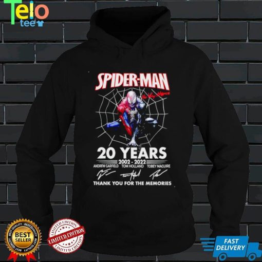 Spider Man no way home 20 years 2002 2022 thank you for the memories shirt