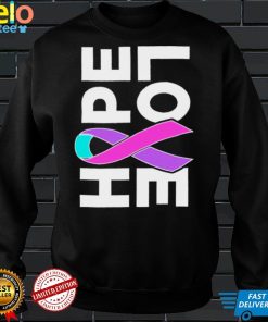 Thyroid Cancer Awareness Sideways Hope Love Ribbon Shirt