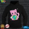 Black Cat Earth Day Globe Anime Neko Kitten T Shirt