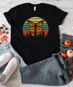 Butterfly Lover Gifts Retro Sunset Insect Monarch Entomology T Shirt
